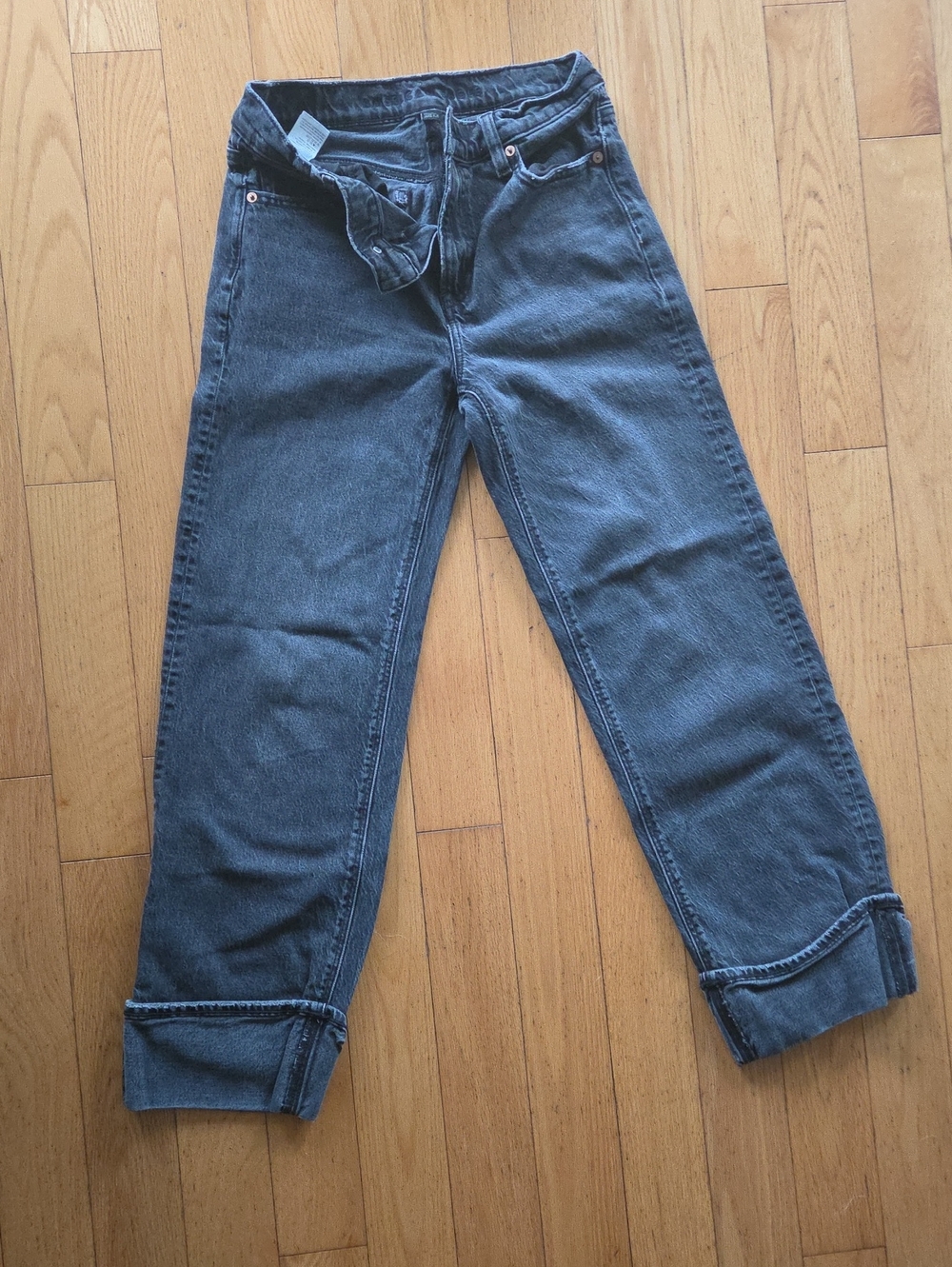 American Eagle Stovepipe Faded Black Jeans 4R